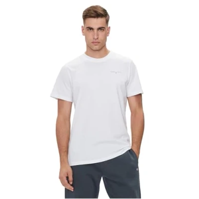 Image of Tommy Jeans SLIM Linear TEE Basic Tshirt, Men&#039;s, Size: 46, White