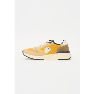 Image of Blauer RAY Trainers, Men&#039;s, Size: 7.5, Beige/yellow Textile/synthetics