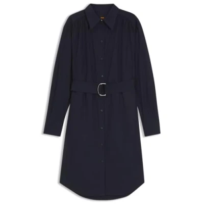 Image of BOSS Delegant Shirt dress, Women&#039;s, Size: 4, Dark blue