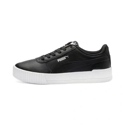 Image of Puma Women&#039;s Carina L Sneaker, Black White Silver, 6 UK