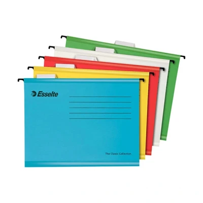 Image of Esselte 93042 Classic A4 Vertical Suspension Files Assorted Colours, Pack of 10