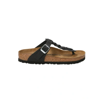 Image of BIRKENSTOCK Women&#039;s Gizeh Braided Black Oiled Leather Flip Flops, black, 36 EU