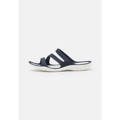 Image of Crocs Swiftwater Mules, Women&#039;s, Size: 3, Navy/white shoes