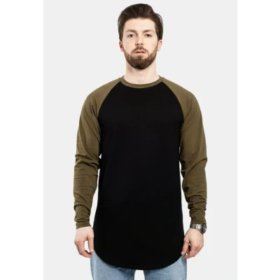 Image of Blackskies Baseball Long sleeved top, Men&#039;s, Size: Medium, Black olive