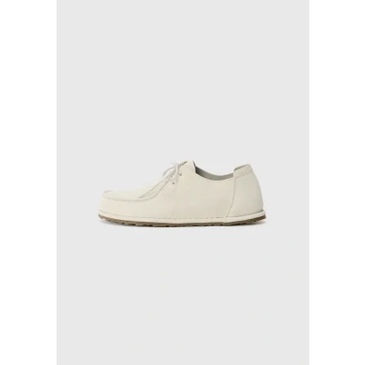 Image of Birkenstock UTTI Unisex Moccasins, Size: 3.5, Antique white Suede