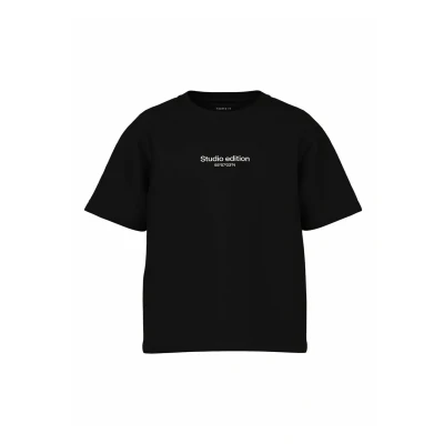 Image of Name it Regular FIT Print Tshirt for kids, Size: 11 12y, Black