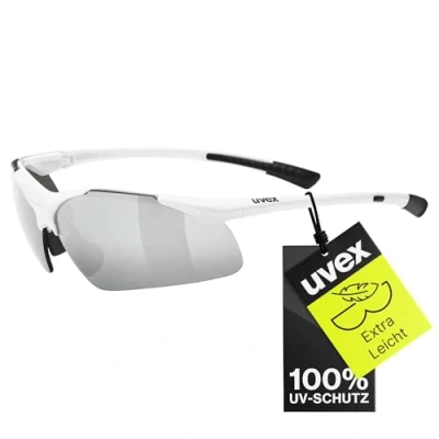 Image of uvex sportstyle 223 Sports Glasses for Men and Women Mirrored Pressure free Perfect Hold White/Silver One Size