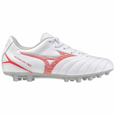 Image of Mizuno MONARCIDA NEO III SELECT Jr AG Football Shoes White/Radiant Red Junior Size 2.5
