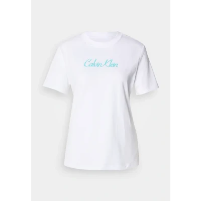 Image of Calvin Klein Jeans Classic LOGO TEE Print Tshirt, Women&#039;s, Size: Medium, Black