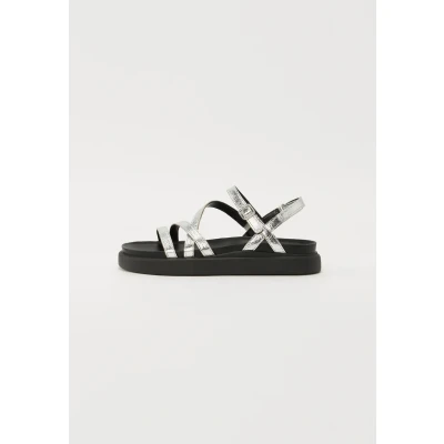 Image of Clarks Aristella ROSE Sandals, Women&#039;s, Size: 6.5, Silver metallic Leather