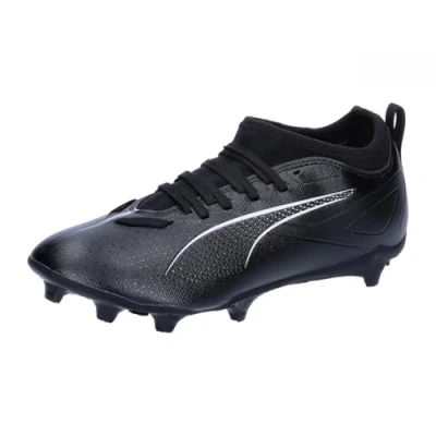 Image of Puma Ultra 5 Match FG/AG JR Unisex Moulded stud football boots for kids, Size: 13.5K, Black/white Textile/synthetics