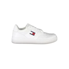 Image of Tommy Jeans Retro Basket Trainers, Men&#039;s, Size: 9, White Leather and textile