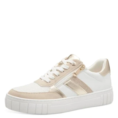 Image of Marco Tozzi Trainers, Women&#039;s, Size: 4, White gold shoes