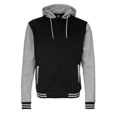 Image of Urban Classics 2TONE ZIP Hoody Zipup sweatshirt, Men&#039;s, Size: Large, Black/grey