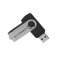 Image of Q Connect USB 2.0 Swivel 32GB Flash Drive Silver/Black