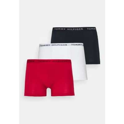 Image of Tommy Hilfiger Trunk Signature 3 PACK Pants, Men&#039;s, Size: Small, Desert sky/white/primary red