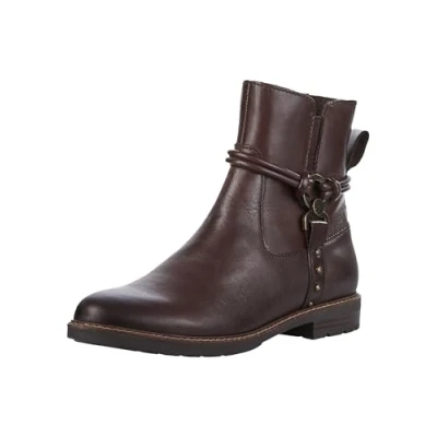Image of MARCO TOZZI Damen Stiefeletten ohne Absatz aus Leder Flach, Braun (Mocca), 41 EU