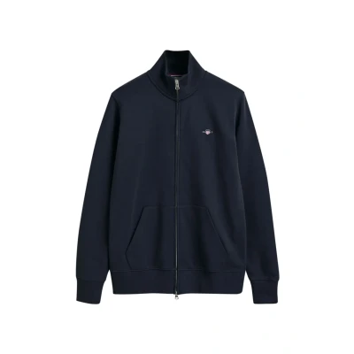 Image of GANT Men&#039;s REG SHIELD FULL ZIP SWEAT, Black, 3XL, Evening, 3XL