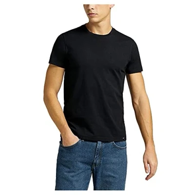Image of Lee Men&#039;s Twin Pack Crew T Shirts, Black, 3XL