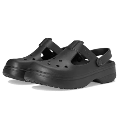 Image of Crocs Classic MARY JANE Unisex Pool slides for kids, Size: 1, Black Synthetics