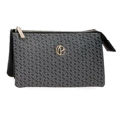 Image of Pepe Jeans Megan Purse Toiletry Bag Black 17 x 9 2 cm Faux Leather Talla única Bag, Black, Dreifache Geldbörse, triple wallet