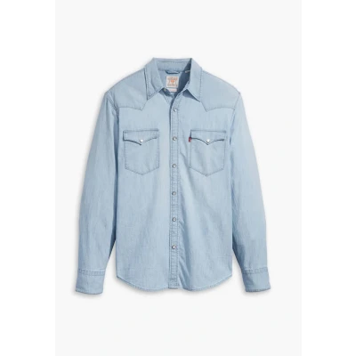 Image of Levi&#039;s Barstow Western Standard Shirt, Men&#039;s, Size: XS, Burnett light chambray