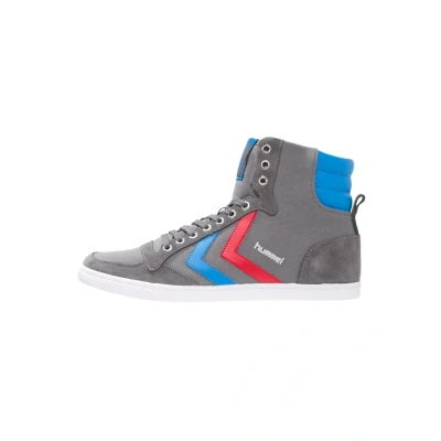 Image of hummel Schuhe Slimmer Stadil High, Castlerock Ribbon Red Brilliant Blue 63 511 0528, 4 UK