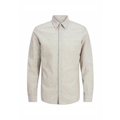 Image of JACK &amp; JONES Boy&#039;s Jjebreeze Shirt Ls Sn Jnr Long Sleeve, Crockery, 140