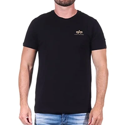 Image of Alpha Industries BACK Print Tshirt, Men&#039;s, Size: Large, Black/woodland