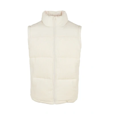 Image of Urban Classics CORD Waistcoat, Men&#039;s, Size: Small, Whitesand