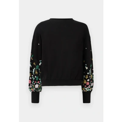 Image of ONLY Onlbrooke Flower Sweatshirt, Women&#039;s, Size: XXS, Black