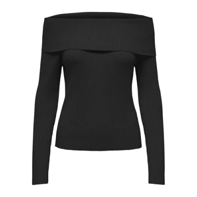 Image of ONLY Women&#039;s Onlkatia Ls Off Shoulder KNT Sweater, Black, XL