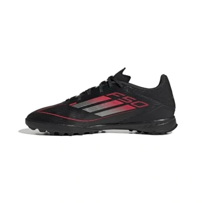 Image of adidas Performance F50 League turf Astro trainers, Men&#039;s, Size: 12, Core black/iron metallic/lucid red Textile/synthetics