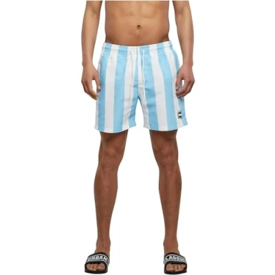 Image of Urban Classics Pattern Swimming shorts, Men&#039;s, Size: Small, Balticbluebarstripe