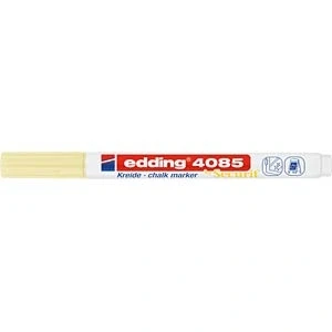 Image of edding 4085 Chalk Marker Pastel Yellow 1 Pen Bullet Tip 2 mm Thin for Blackboard, Wipeable Writing on Windows, Glass, Mirrors Blackboard with Opaque Colours