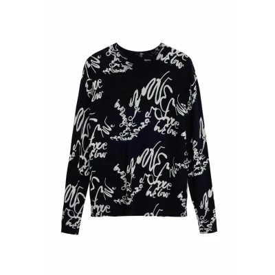 Image of Desigual Print Jumper, Women&#039;s, Size: 10, Black