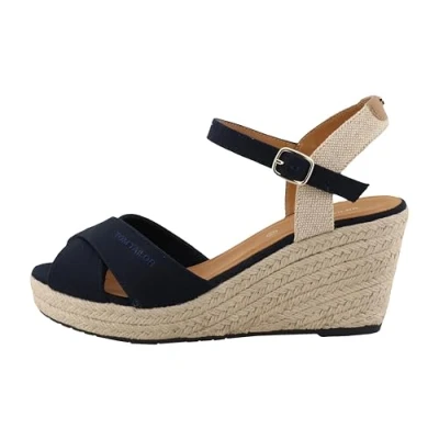 Image of TOM TAILOR Women&#039;s 5390010025 Wedge Sandal, Navy, 6 UK
