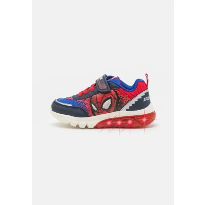Image of Geox Marvel Spiderman Ciberdron BOY Trainers for kids, Size: 3, Navy/red Imitation leather/ textile