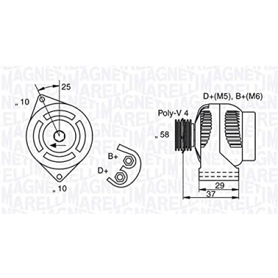 Image of Alternator MAGNETI MARELLI 063341658010