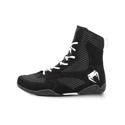 Image of Venum Contender Boxing Shoes Unisex Training shoe, Size: 4.5, Black/white Imitation leather/ textile