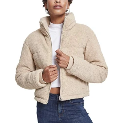 Image of Urban Classics Curvy Ladies BOXY Sherpa Puffer Jacket Winter jacket, Women&#039;s, Size: 4XL, Darksand