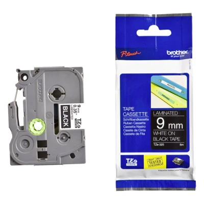 Image of Brother Original P touch Label Tape TZe M921 9 mm (for PT H100LB/R, H105, E100/VP, D200/BW/VP, D210/VP) Laminated TZEM921 Black, Silver