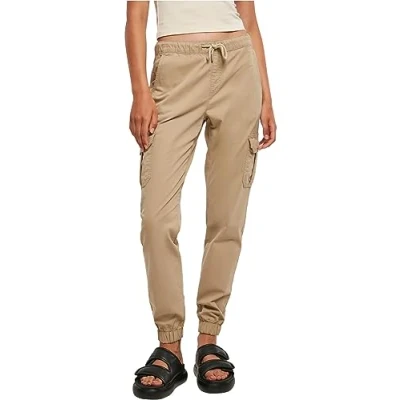 Image of Urban Classics HIGH Waist Cargo trousers, Women&#039;s, Size: XXL, Unionbeige