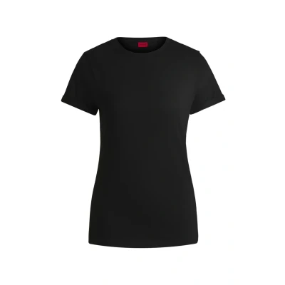 Image of HUGO THE Plain TEE Basic Tshirt, Women&#039;s, Size: XS, Black