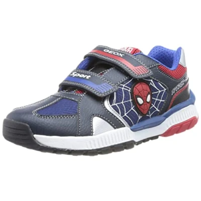 Image of Geox Marvel Spiderman Tuono BOY Trainers for kids, Size: 2.5, Navy/red Textile/synthetics