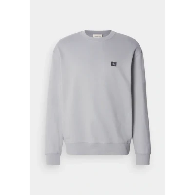 Image of Calvin Klein Jeans Badge Sweatshirt, Men&#039;s, Size: Medium, Formal gray