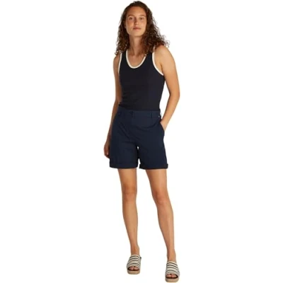 Image of Tommy Hilfiger Women&#039;s CO Blend GMD Chino Short WW0WW42457, Blue (Dark Night Navy), 42