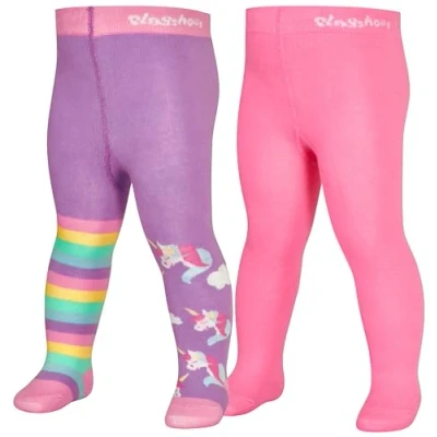 Image of Playshoes Tights Unicorn 2 PACK for kids, Size: 12 24m, Violett/rosa