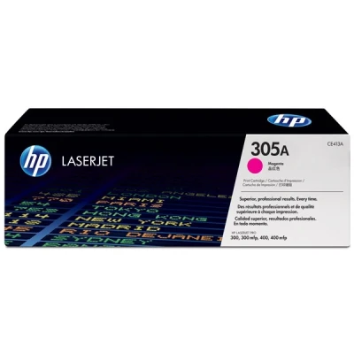 Image of HP CE413A 305A Original LaserJet Toner Cartridge, Magenta, Single Pack