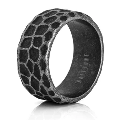 Image of Akitsune Terra Ring, Men&#039;s, Size: 54, Antique silver